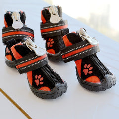 Medium And Large Dogs Printed Suede Cotton Shoes