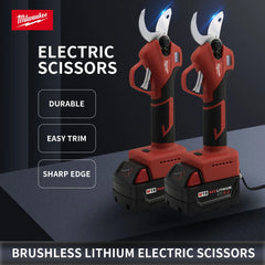 Milwaukee Brushless Cordless Rechargeable Scissors Electric Trimming Fruit Trees Gardening Bonsai Electric Tools For 18V Battery