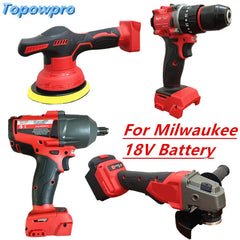 Fit For Milwaukee 18V Battery Cordless 1300NM Wrench Electric Angle Grinder Car Polisher Brushless Impact Drill Power Tools