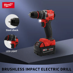 Milwaukee 18V Battery Electric Impact Drill 150N.m Brushless Cordless Screwdriver Rechargeable Power Tool of Decoration Team