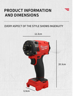 Milwaukee Brushless Impact Driver 300NM 18V Machines Repair Screwdriver Impact Drill Rechargable 18V Battery 4 Speed Power Tool