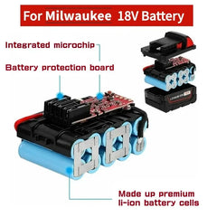 18V 12.0Ah Replacement for Milwaukee M18 XC Lithium Battery 48-11-1860 48-11-1850 48-11-1840 48-11-1820 Rechargeable Batteries