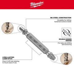 Milwaukee 49-57-9001 M2 Steel Screw Extractor Set 4PC Tool Accessories