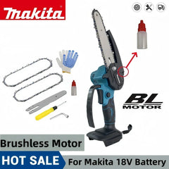 Makita electric chainsaw woodworking trim one-hand garden tool rechargeable small wood chainsaw