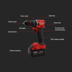 Milwaukee 18V Battery Electric Impact Drill 150N.m Brushless Cordless Screwdriver Rechargeable Power Tool of Decoration Team