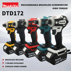 MAKITA DTD172 High torque 180N.m brushless cordless long range Impulse drive 18v lithium battery rechargeable motor power tool