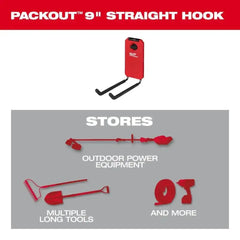 Milwaukee PACKOUT™ 9” Straight Hook Power Tool Accessories MILWAUKEE Tools 48-22-8330