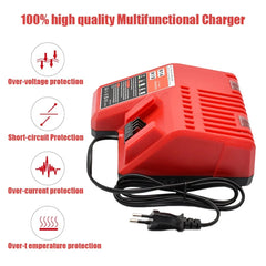 For Milwaukee M18 Power Tool Battery, Charger, BR, XC, 18V, 6000mAh M18B5, 48-11-1860, Built-in 21700 Battery