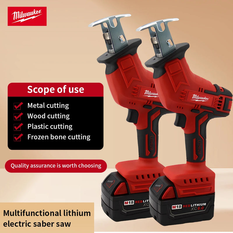 Milwaukee  Cordless Reciprocating Saw Wood Metal Pipe Cutting Portable Saw Power Tools  Multifunctional Handheld Horse Knife Saw