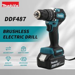 Makita DDF487 10MM Cordless Driver Drill 18V LXT Brushless Motor Compact Torque Lithium Battery Electric Screwdriver Power Tool