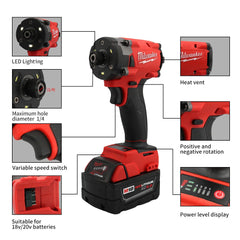 Milwaukee Brushless Impact Driver 300NM 18V Machines Repair Screwdriver Impact Drill Rechargable 18V Battery 4 Speed Power Tool