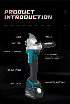 Makita DGA404 125mm Grinder Grinder Tool Wireless 18V Power Tools Electric Grinder Angle Grinder Brushless Sander Angle Cutt