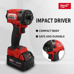 Milwaukee Brushless Impact Driver 300NM 18V Machines Repair Screwdriver Impact Drill Rechargable 18V Battery 4 Speed Power Tool